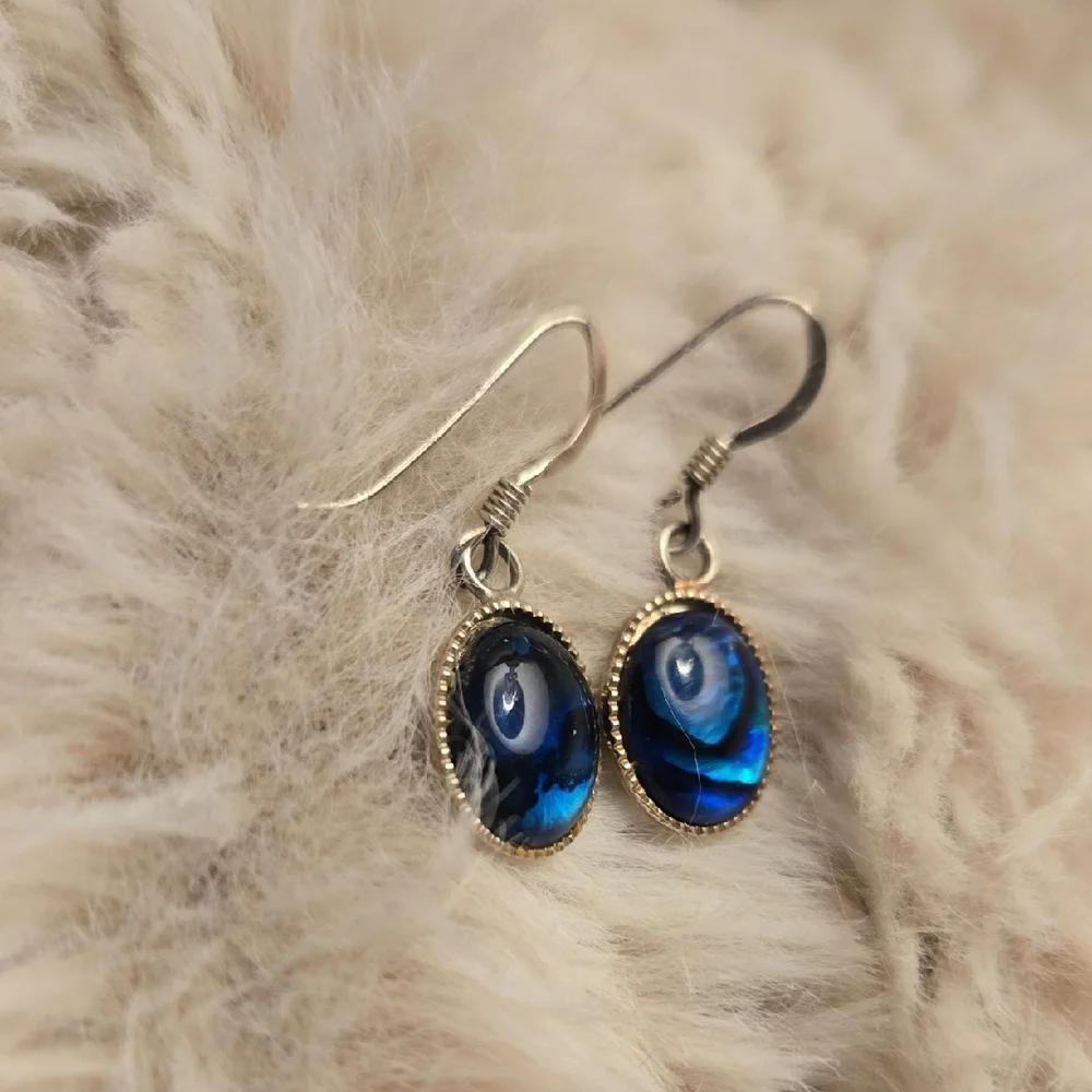 Elegant Blue/Silver Glass Earrings - Picture 3 of 4